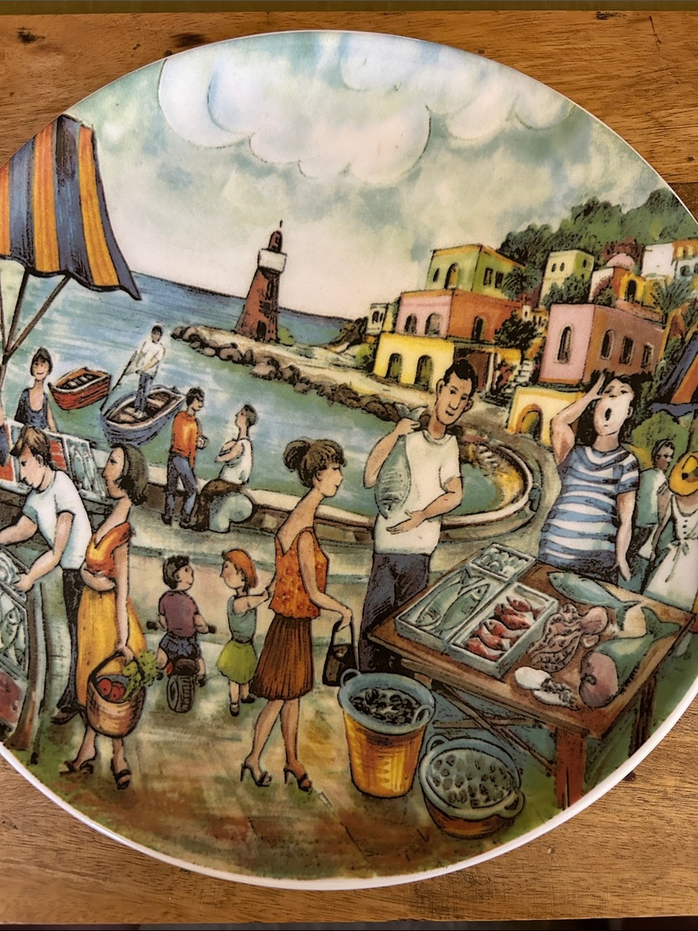 Large Plate/Platter - Italy, Brunelli Market Scene by EFFETTI D'ARTE